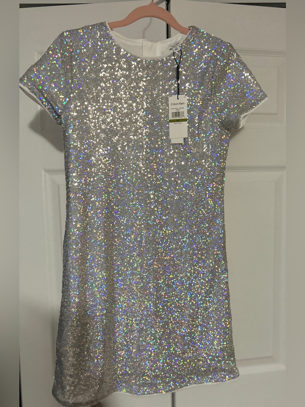 ✨NWT✨Calvin Klein Girls Sz 14 Sparkly Sequin Dress CK
